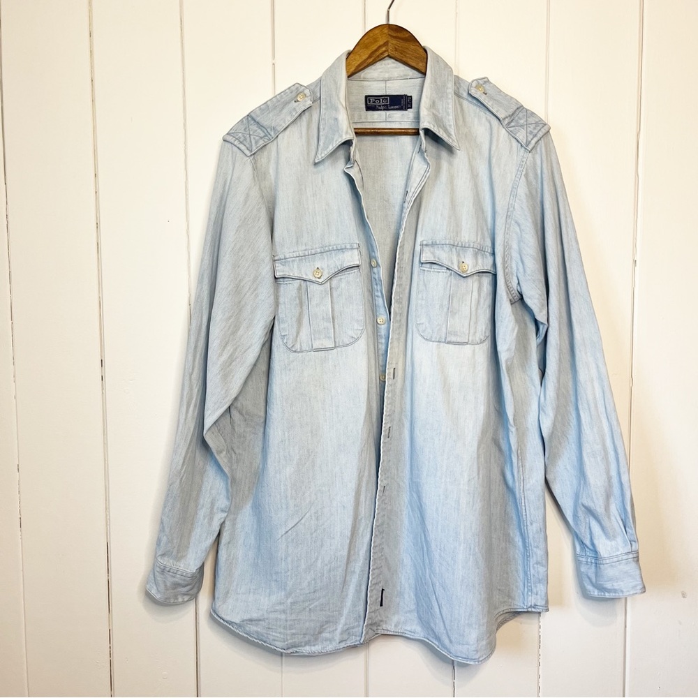 Polo by Ralph Lauren Denim Button Down Shirt. Size XL.
